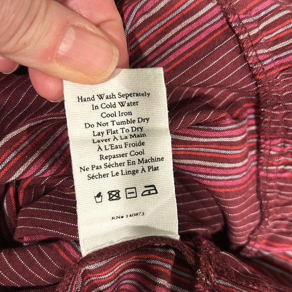 LoveShackFancy Cassi Striped Ruffle 3/4 Sleeve Mini Dress Size Large - Picture 12 of 12